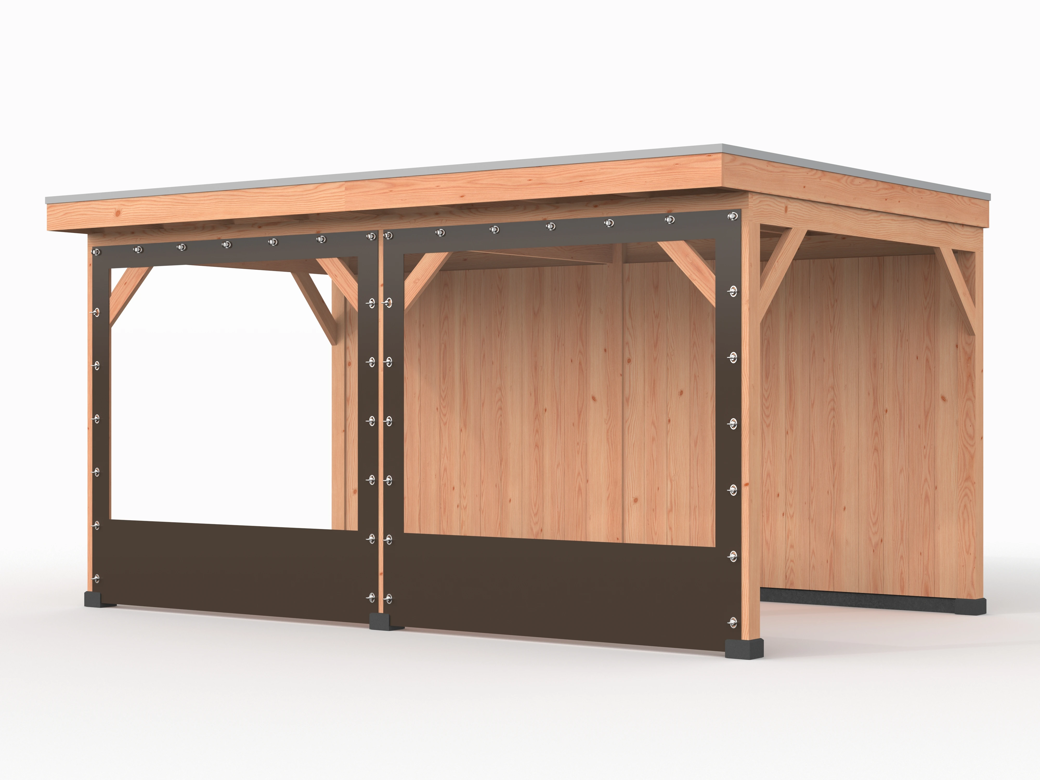 Verandazeil Wand 600 cm Taupe - voor 14 x 14 cm Staanders - Afbeelding 1